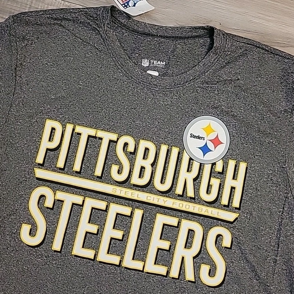 Pittsburgh Steelers Shirt Mens Med NFL Football Team Apparel Short Sleeve NEW